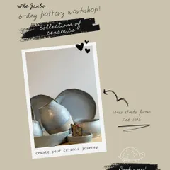 This 6 day workshop is an immersive experience designed to kickstart your ceramic journey. It's a chance to dive deep, experiment with different techniques, and create a small collection of your own work.