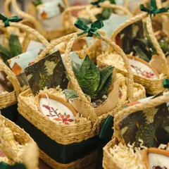A close-up of our green gifting option, featuring a live snake plant in a jute-wrapped pot. It's a gift that grows, reminding the recipient of your thoughtful gesture long after the occasion.