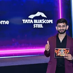 On stage for the Tata Bluescope Steel dealer meet. As a corporate host, I represent your brand with a polished and professional presence that resonates with your audience.