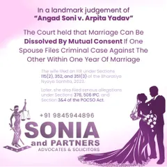 When a criminal case is filed maliciously within a year of marriage, it can be grounds for dissolving the marriage by mutual consent. This legal provision provides a dignified exit for individuals trapped in relationships where trust has been irreparably broken by false allegations under serious sections like 376 IPC or POCSO. My role is to facilitate a peaceful resolution and help you move forward.