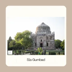 The Sis Gumbad, or 'Glass Dome', in Lodi Garden, so named for the blue glazed tiles that once adorned it. The identity of the person buried inside remains a mystery.