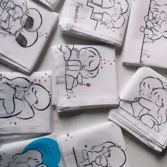 A collection of my "cutest handkerchiefs" for your someone special. Each one features a different adorable couple doodle, perfect for expressing love in a simple, sweet way.