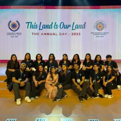 Our full crew on stage after the successful execution of the Dhirubhai Ambani International School Annual Day 2025. We handled the show run, stage management, and actor micing for this grand production.