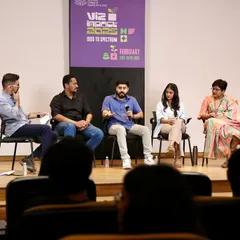 Here I am sharing my thoughts during the panel discussion. I find it important to have honest conversations about the profession, from creative blocks to the practicalities of working as a full time artist.