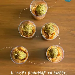 Here you can see the artistic arrangement of my Dal Wada Bites. I designed these to be a crispy roadmap to bliss, with each component perfectly balanced for a sweet, tangy, and spicy flavor profile.