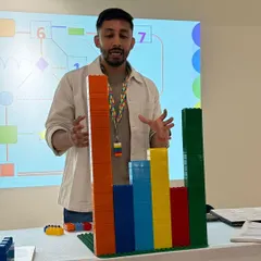 This is a glimpse into our "Six Bricks" teacher training session, led by an expert from SundayBricks. I focus on bringing in specialists to demonstrate how simple tools like LEGO blocks can be used to teach complex concepts and make learning inseparable from play.