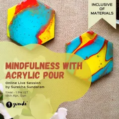 Announcing an online workshop for making your own acrylic pour coasters. The session includes a complete materials kit delivered to your home.