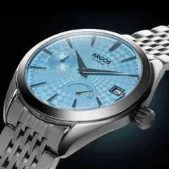 A cool, icy take on the Argos Olympus. The checkered blue dial is the hero here, so I used a softer, diffused light to highlight its unique pattern without creating harsh glare on the crystal. It gives the watch a crisp, modern feel.
