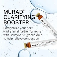 We personalize your Hydrafacial with powerful boosters. The Murad Clarifying Booster, with Salicylic and Glycolic Acid, is excellent for relieving congestion.
