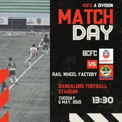 Announcing our match against Rail Wheel Factory in the KSFA A Division.