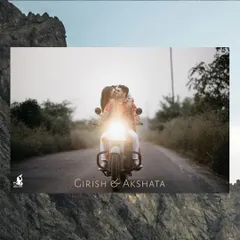 A fun and adventurous pre-wedding shot featuring a couple on a motorcycle, capturing a moment of carefree love on the open road.