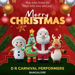 Wishing you a Merry Christmas from our entire festive team! Our Santa, Snowman, Reindeer, and even a Christmas Tree mascot are ready to spread joy.