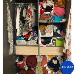 This is the "before" of a virtual organizing session. The client felt overwhelmed and unable to find anything.