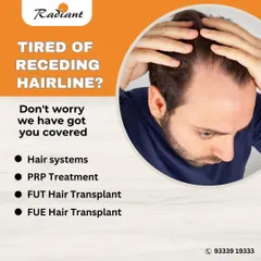 If you are concerned about a receding hairline or general thinning, it's important to know your options. While surgical procedures like FUE and FUT are effective for advanced baldness, non-surgical PRP treatment is an excellent solution for strengthening existing hair, reducing hair fall, and improving density, especially in the earlier stages.
