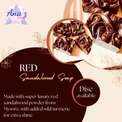 This is my Red Sandalwood Soap, made with pure powder from Mysore and a touch of wild turmeric. It's a fantastic soap for treating acne, sunburn, and signs of aging.