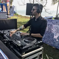 A beautiful beachside wedding setup in Goa. I love playing with an ocean view, mixing tropical house and chill beats for sundowner parties before the main event.