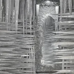 A view into the 'Palate Cleanser' passage, an installation designed as a transition between two retail spaces. Its purpose is to clear the mind and senses, much like inhaling coffee between smelling two perfumes, preparing you for the next experience.