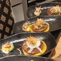 A platter of inventive appetizers from Ayushmann Khurrana's birthday menu. We combined global culinary trends with classic Indian tastes to create a unique and exciting menu for the special occasion.