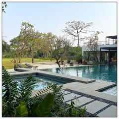 "Home is where the pool is" was the guiding principle for this Alibaug residential project. Engulfed by greenery and featuring a stunning pool, this home is the epitome of leisurely living.