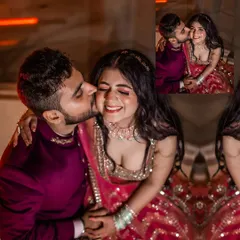 The pure joy and affection of a Roka ceremony. A sweet kiss on the cheek and a happy smile say it all. It's these candid moments that make the memories so special.