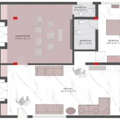 The 'Before' floor plan for Project M&M, showing a large, undefined primary ensuite. The original layout had two separate bathrooms and lacked a clear functional flow, presenting an opportunity for a complete spatial rethink.