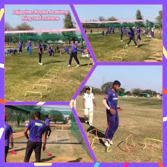 A collage of our fitness and agility drills at the Rajasthan Royals Academy. From ladder drills to hurdle work, we focus on developing the speed, balance, and coordination required for high-level cricket.