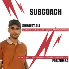 Meet one of our well-qualified sub-coaches, Shrafat Ali. We believe in having experienced and specialized instructors for all our programs, from Karate and Boxing to Zumba, to ensure you get the best guidance.