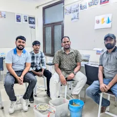 Collaboration is key to bringing fresh ideas. Here I am with multidisciplinary artist Birendra Kumar Yadav, planning an exciting papermache workshop for my students.