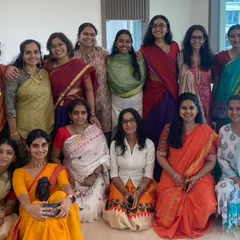 This is my dance family. Following the Guru-Shishya Parampara, we are more than just a class; we are a community that learns, rehearses, and celebrates together. This photo was taken during our annual Dussehra Puja, a cherished tradition in our school.