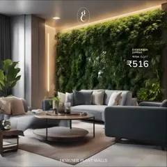 Bring the outdoors in with a stunning 'Evergreen Jungle' designer plant wall. This is a maintenance free way to create a dramatic, lush focal point in any living room or commercial space.