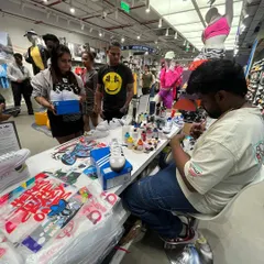 Here’s a look at our live art station in action at an Adidas store. We love interacting with customers, bringing their ideas to life right before their eyes. This engagement is what makes an event memorable and gets people talking about your brand.