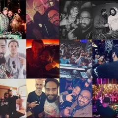 A collage celebrating 7 years of my journey as a DJ. It features moments with some of the amazing artists I've shared the stage with, including Space Buddha, Vini Vici, and many more.