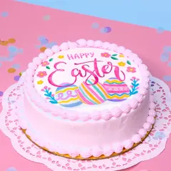 This adorable Easter celebration cake is perfect for your family lunch. It's my classic ultimate chocolate cake with a beautiful, edible Easter painting on top.
