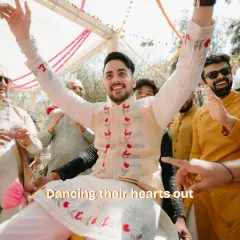 The groom's grand entrance at his Haldi, full of energy and excitement. I make sure every moment, big or small, is a celebration in itself.