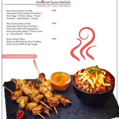 Explore the vibrant flavours of Southeast Asia with our home-cooked Indonesian meals. This platter features authentic Nasi Goreng, chicken satay with a rich peanut sauce, and a refreshing side of pickles, offering a complete gourmet experience.