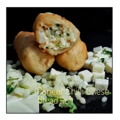 A delicious and filling snack, these Paneer Chilli Cheese Bread Rolls are crispy on the outside and cheesy on the inside.