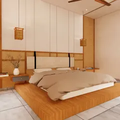 This Japandi-style bedroom is a sanctuary of calm, blending Japanese minimalism with Scandinavian functionality. We used a platform bed, natural wood tones, and woven textures to create a serene and uncluttered space that promotes rest and tranquility.