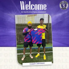 We are thrilled to welcome Coach Johnson to the Youth Football Academy family. Our founder Kishan Singh presents him with his official academy jersey.