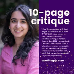 As a writing coach, I help authors improve their craft, polish their manuscripts, and build a rejection-proof mindset. I offer services like this 10-page critique to give you actionable feedback on your opening chapters, helping you put your best foot forward with agents and publishers.