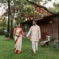 I love being a part of a couple's special journey. For this pre-wedding shoot, I created a timeless South Indian look for the bride that was natural, comfortable, and lasted all day through the outdoor shoot.