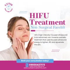 An introduction to our HIFU (High-Intensity Focused Ultrasound) treatment. This visual explains how we use advanced, non-invasive ultrasound energy to tighten, lift, and rejuvenate the skin from within.
