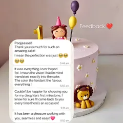 "It was everything I ever hoped for." A heartfelt message from a mom about her daughter's first birthday cake. Knowing I could bring her vision to life perfectly is the best feeling.