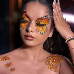 Spreading her wings. This beautiful butterfly fantasy makeup is another example of the amazing creativity of my students.