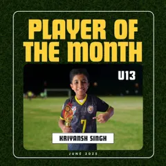 Kriyansh Singh, the standout U13 Player of the Month for June 2025.