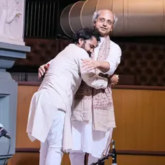 A blessed moment on Guru Poornima, receiving a hug from my Guruji, Pandit Yogesh Samsi ji, after my performance. His blessings are my greatest strength.