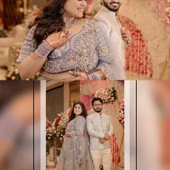 A happy and bright collage of the couple at their Roka, their smiles reflecting the joy of the occasion.