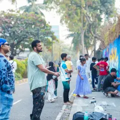 A shot from Stylebound, the graffiti jam I organized in Mumbai. It was a dream come true to bring international and local artists together to paint.