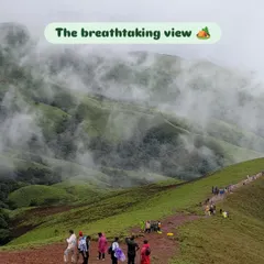 The scale of the Netravathi peak during monsoon is something you have to see to believe. The trail winds along these vibrant green hills, with clouds rolling right beside you.
