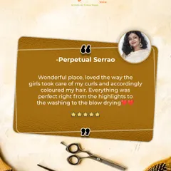 It means so much when clients appreciate the entire process, from the color consultation to the washing and blow-drying. I'm so glad we could take great care of her curls.