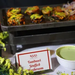 A favorite for all mushroom lovers. These Tandoori Stuffed Mushrooms are marinated in a blend of rich spices and yogurt, then grilled in the tandoor until tender and flavorful.